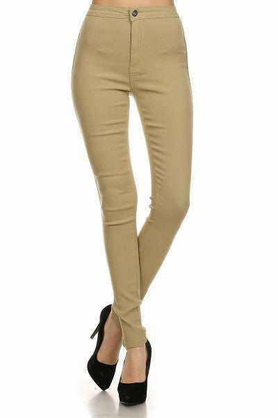 ROSIBEL KHAKI STRETCH PANTS
