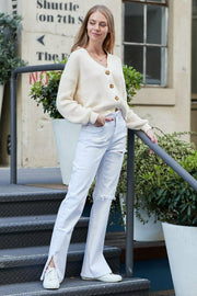 ENNALY WHITE HIGH WAIST JEANS