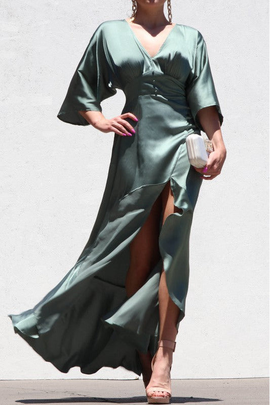 EVALINA SAGE MAXXI DRESS