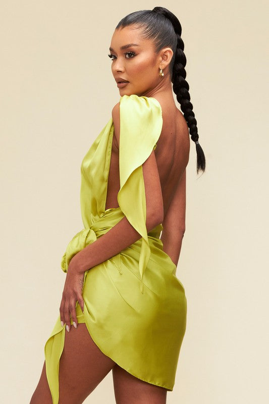 GLORIA LIME DRESS