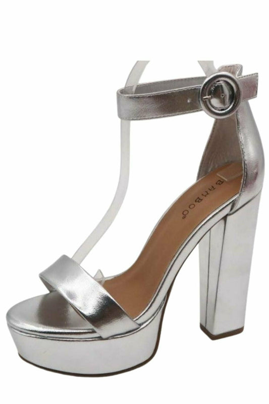 JAZMIN SILVER PU SANDALS